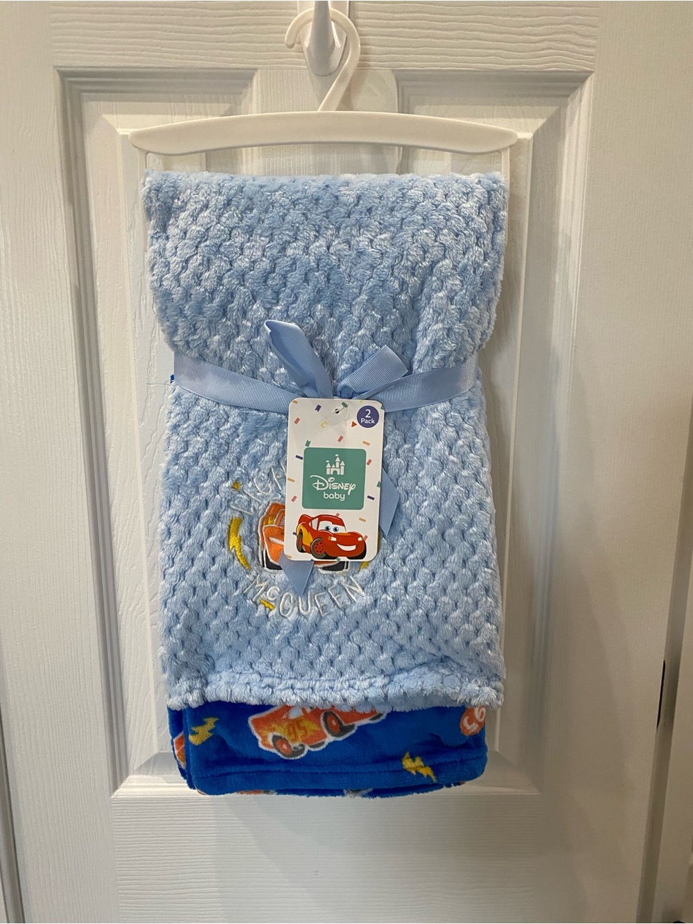 Disney Pixar Cars Lightning McQueen baby blanket set of 2 -30x36